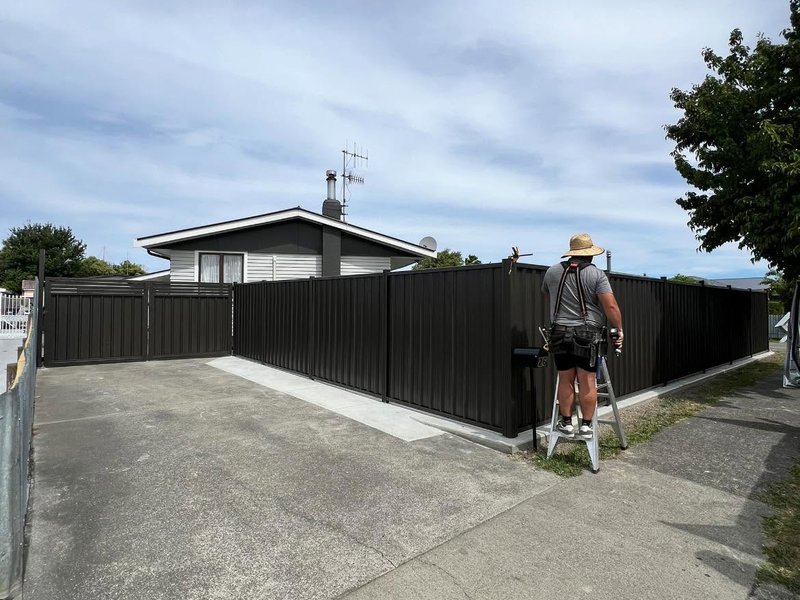Fence installation in progress