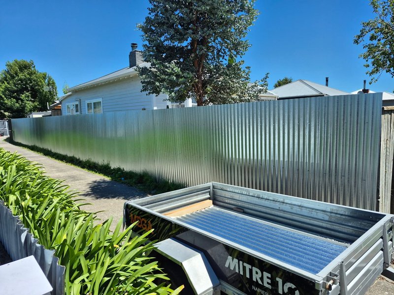 Corrugated iron fence