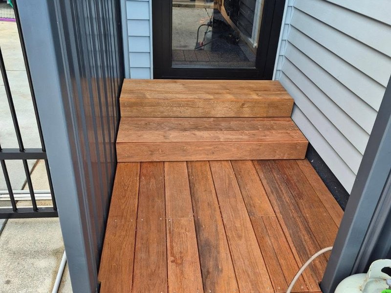 Timber deck steps