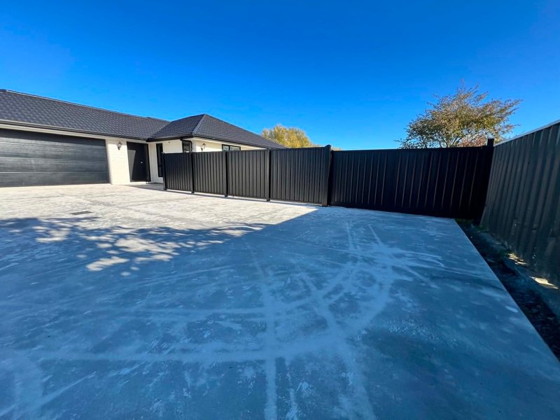 Black ColorSteel fence and gate