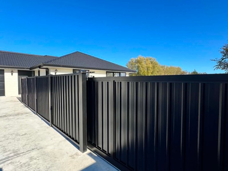 Black ColorSteel fence and gate
